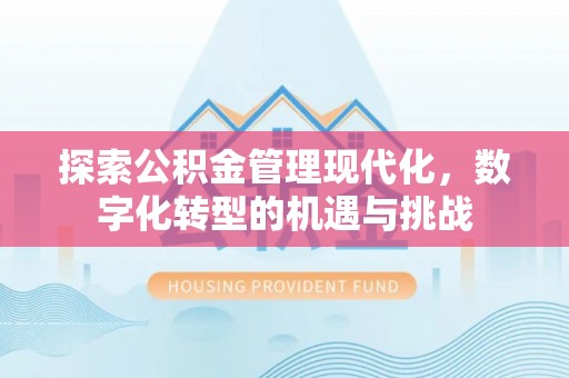 关山探索公积金管理现代化，数字化转型的机遇与挑战