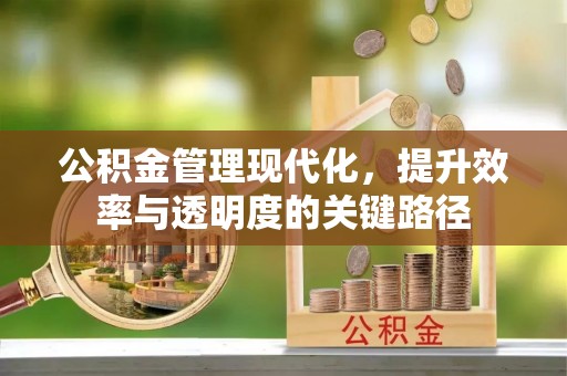 关山公积金管理现代化，提升效率与透明度的关键路径